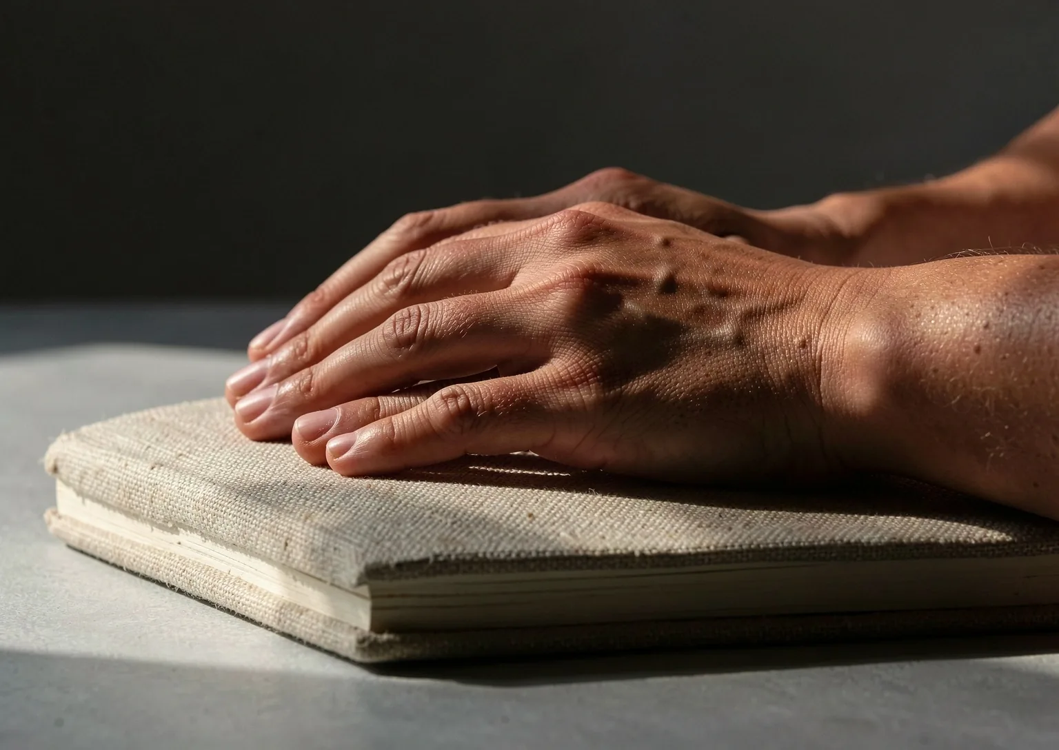 Macro of yoga hand alignment